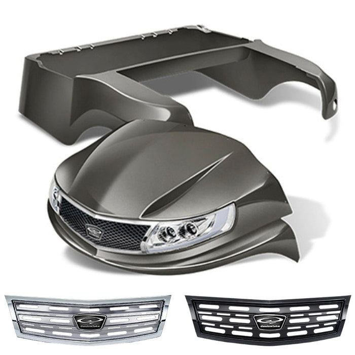 Club Car Precedent Body Kit- Phoenix™ | DoubleTake®- Graphite w/ Chrome or Black Slotted Grille