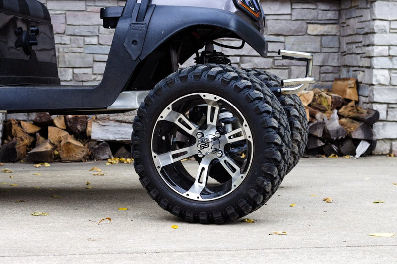 14" Golf cart wheels and tires installed on a golf cart