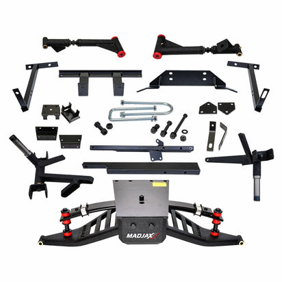 Components included in 5" King XD lift kit for EZGO TXT