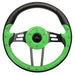RHOX-Steering-Wheel-Aviator-4-Lime-Green-Grip-Black-Spokes-13-Diameter-ACC-SW124