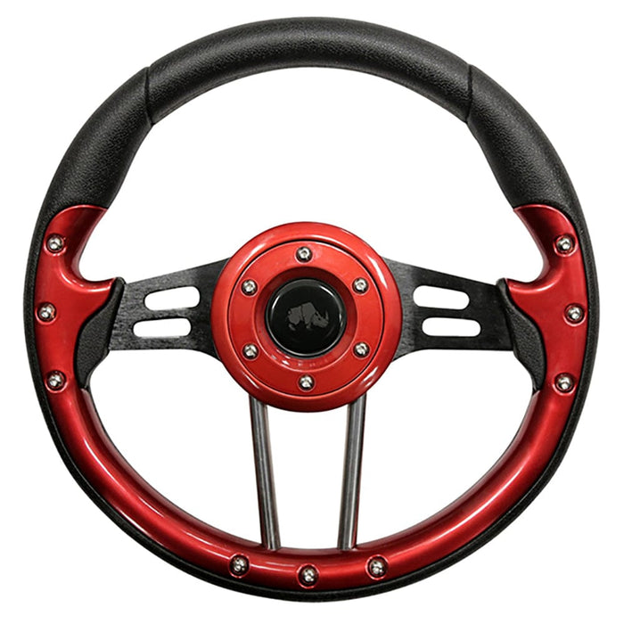 RHOX-Steering-Wheel-Aviator-4-Red-Grip-Black-Spokes-13-Diameter-ACC-SW122