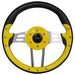 RHOX-Steering-Wheel-Aviator-4-Yellow-Grip-Brushed-Aluminum-Spokes-13-Diameter-ACC-SW138