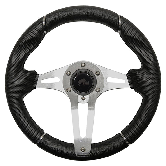 RHOX-Steering-Wheel-Challenger-BlackGrip-Brushed-Aluminum-Spokes-13-Diameter-ACC-SW134