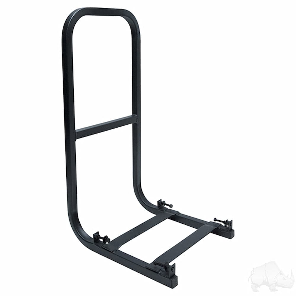 Black bike stand on a white background