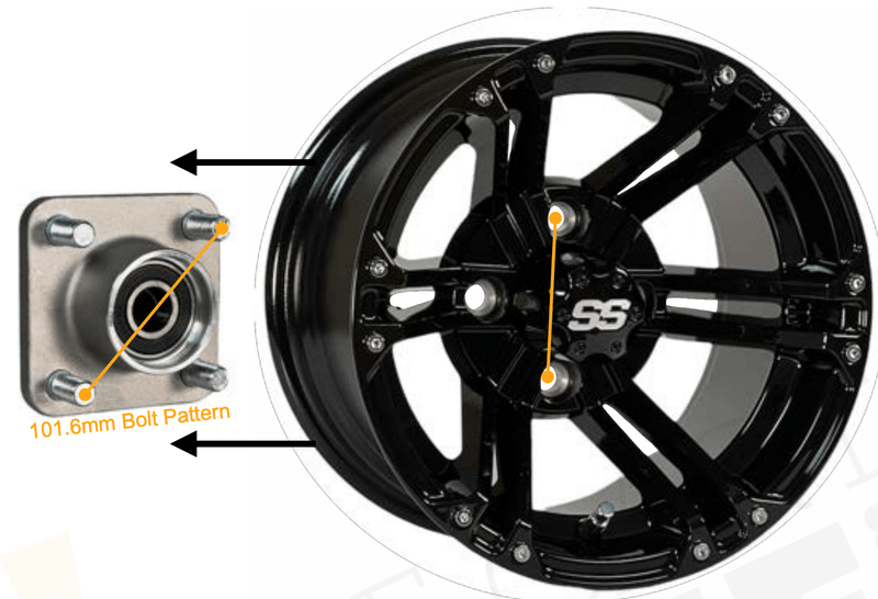 Golf Cart Wheel bolt pattern example photo.