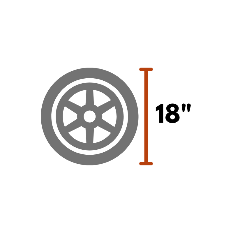 Wheel and tire combination with 18" overall height