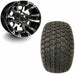 12" Golf Cart Wheels and 23x10.5-12 Kenda K500 Street/Turf Golf Cart Tires Combo- Venom Black/Machined Aluminum