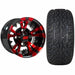 GCS™ 10" Vampire Golf Cart Wheels Colorway (Red) and 205/50-10 Arisun X-sport tires