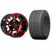 GCS™ 10" Vampire Golf Cart Wheels Colorway (Red) and 205/50-10 Kenda Pro-Tour tires