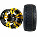 GCS™ 10" Vampire Golf Cart Wheels Colorway (Yellow) and 205/50-10 Wanda Steel Belted Radial Tires