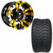 GCS™ 10" Vampire Golf Cart Wheels Colorway (Yellow) and 205/50-10 Arisun Cruze tires