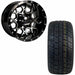 10" Matrix Black/Machined Aluminum Golf Cart Wheels and 205/50-10 Wanda Steel Belted Radial Tires