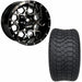 10" Matrix Black/Machined Aluminum Golf Cart Wheels and 205/50-10 Arisun Cruze tires
