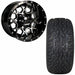 10" Matrix Black/Machined Aluminum Golf Cart Wheels and 205/50-10 Arisun X-sport tires