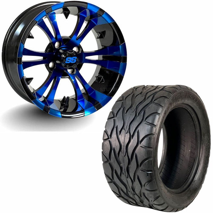 GCS™ Colorway 14" Vampire Golf Cart Wheels and 23" Tall Excel Street Fox tires