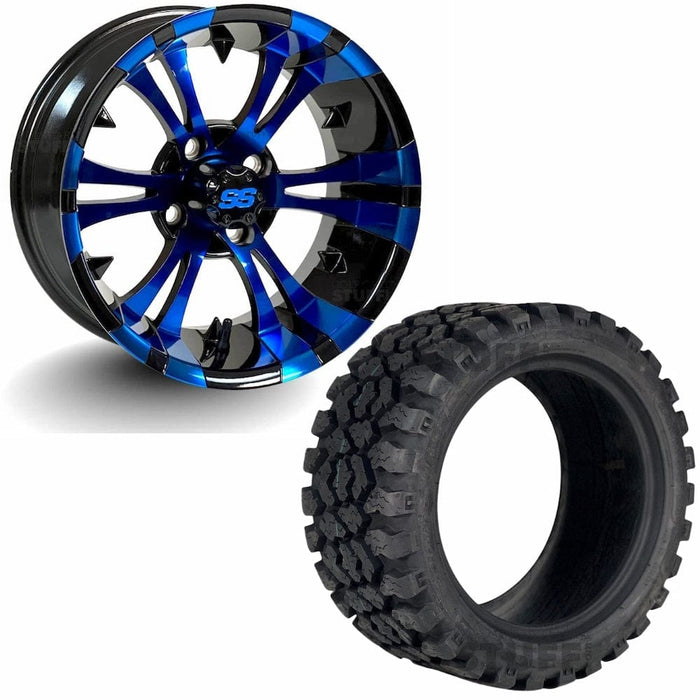 GCS™ Colorway 14" Vampire Golf Cart Wheels and 23" Tall Sierra Rover tires