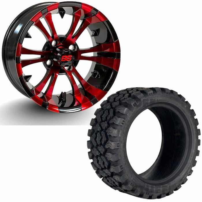 GCS™ Colorway 14" Vampire Golf Cart Wheels and 23" Tall Sierra Rover tires