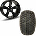 12" Golf Cart Wheels and 23x10.5-12 Kenda K500 Street/Turf Golf Cart Tires Combo- Godfather Gloss Black
