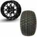12" Golf Cart Wheels and 23x10.5-12 Kenda K500 Street/Turf Golf Cart Tires Combo- Matrix Black/Machined