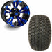 12" Golf Cart Wheels and 23x10.5-12 Kenda K500 Street/Turf Golf Cart Tires Combo- Vampire Black/Blue