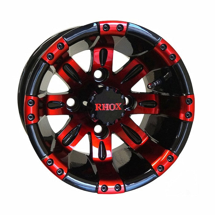 10" Vegas Red/Black Golf Cart Wheel | RHOX®