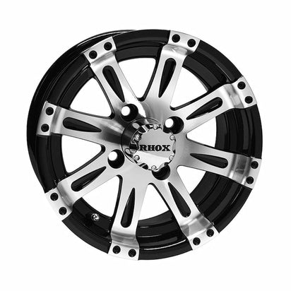 12" Vegas Black/Machined Golf Cart Wheel | RHOX®