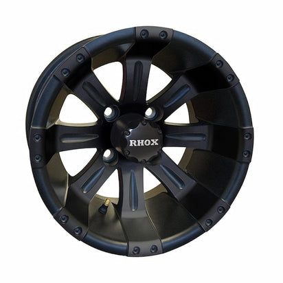 12" Vegas Matte Black Golf Cart Wheel | RHOX®
