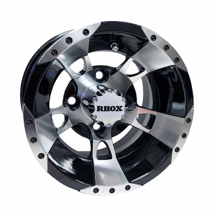 10" RX190 Black/Machined Aluminum Golf Cart Wheel | RHOX®