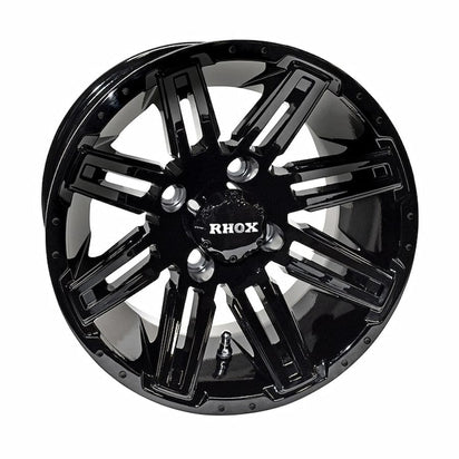 12" RX265 Gloss Black Golf Cart Wheel | RHOX®