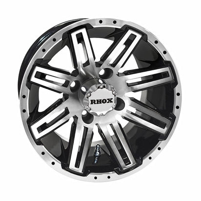 12" RX265 Black/Machined Golf Cart Wheel | RHOX®
