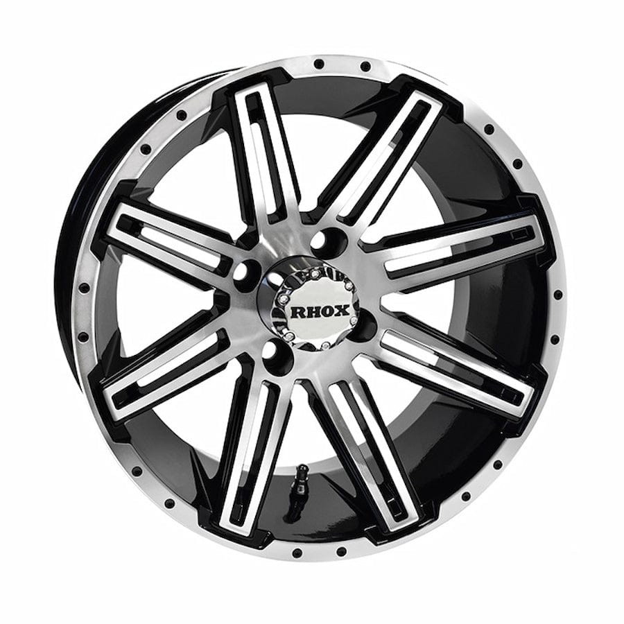 14" RX275 Black/Machined Aluminum Golf Cart Wheel RHOX