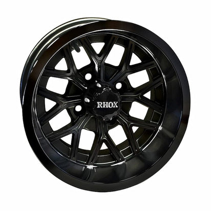12" RX283/RX284 Gloss Black Golf Cart Wheel | RHOX®