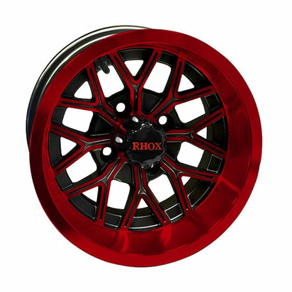 12" RX284 Red/Black Golf Cart Wheel | RHOX®