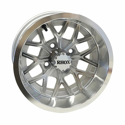 12" RX284 Silver/Machined Golf Cart Wheel | RHOX®