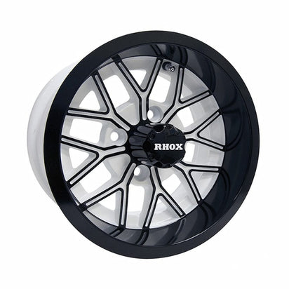 12" RX284 White/Black Golf Cart Wheel | RHOX®