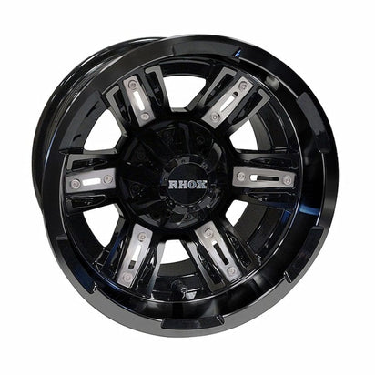 12" RX286 Gloss Black Golf Cart Wheel | RHOX®