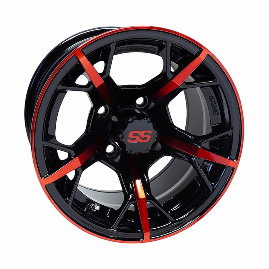 12 Rx399 Red Black Golf Cart Wheel Rhox® — Golfcartstuff™