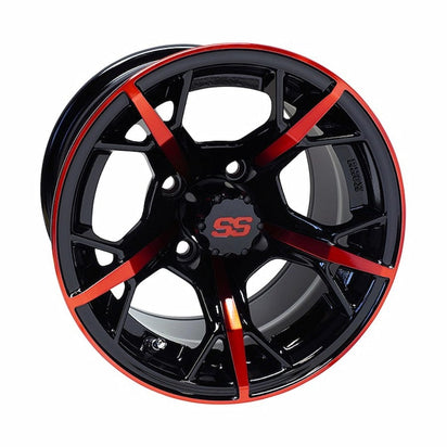 12" RX399 Red/Black Golf Cart Wheel | RHOX®