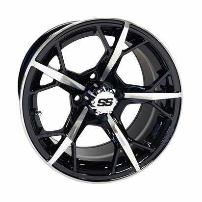 14" RX400 Black/Machined Golf Cart Wheel | RHOX®