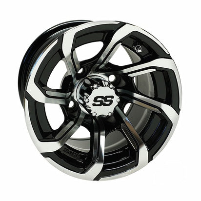 10" RX403 Gloss Black/Machined Aluminum Golf Cart Wheel | RHOX®