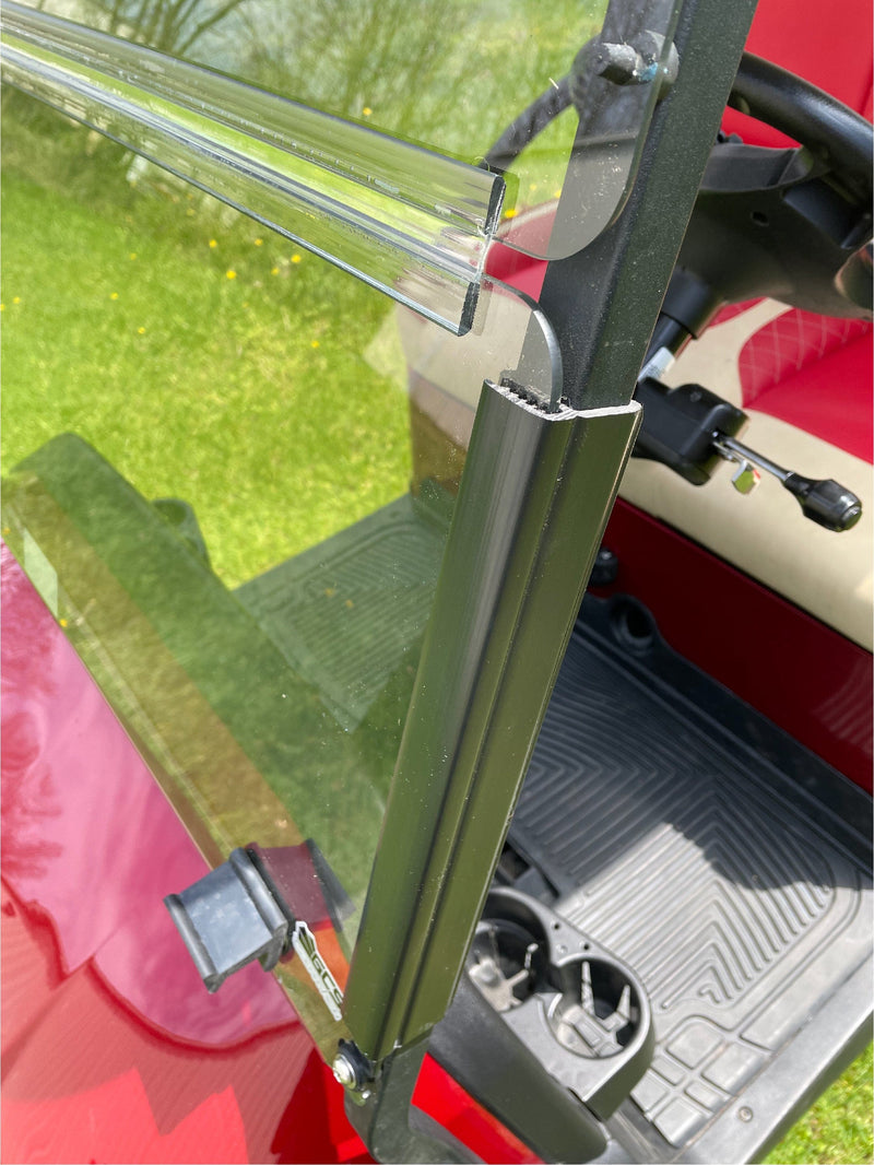 GCS™ ClearView Golf Cart Windshield Installation Example- Plastic Sleeves