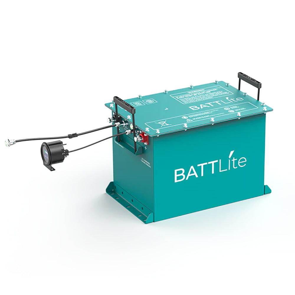 Teal battery with 'BATTLite' branding on a white background
