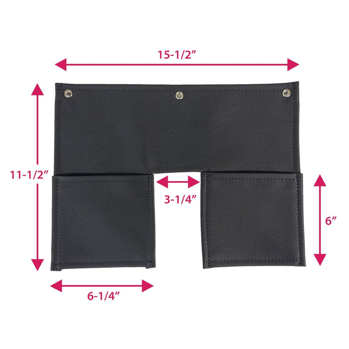 Dimensions for phone and accessory add on pouch and pocket for all golf carts.