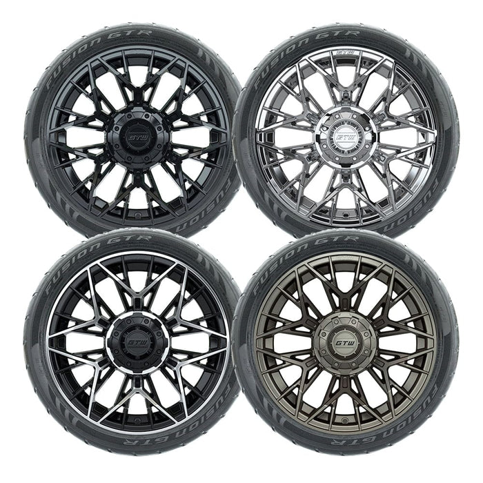 14" GTW® Stellar Wheels with Fusion GTR 205/40R14 DOT Tires - Set of 4 - Select Your Finish