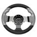 Steering wheel with control buttons on a white background