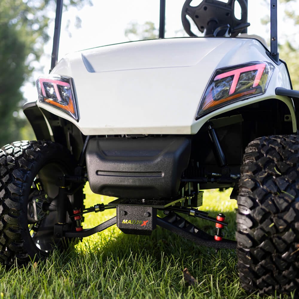 Yamaha Drive2 golf cart with a lift kit installed