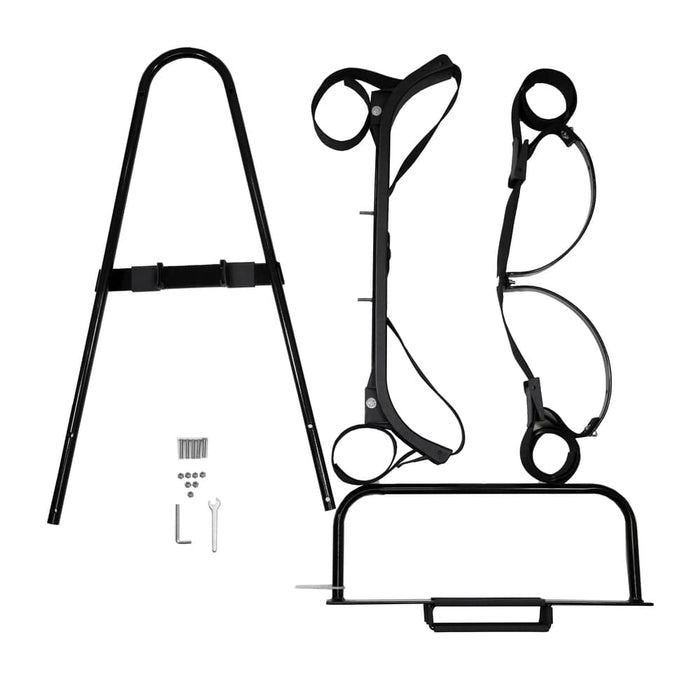 All the components included in the GTW golf bag holder accessory for rear flip seat grab bar.