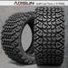 10" Stallion Black/ Machined Aluminum Finish and 22" DOT All-Terrain Golf Car Tires Combo - Set of 4 - GOLFCARTSTUFF.COM™
