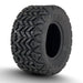 10" Stallion Black/ Machined Aluminum Finish and 22" DOT All-Terrain Golf Car Tires Combo - Set of 4 - GOLFCARTSTUFF.COM™