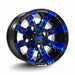 10" Tempest Black & Electric Blue GCS™ Colorway Golf Cart Wheels - 10"x7" ET-15 Offset - GOLFCARTSTUFF.COM™